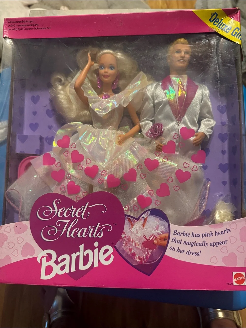 Barbie Pink & White Heart Gown with Matching Ken